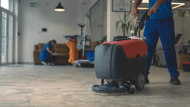 Commercial hard floor care and maintenance in Kitchener, including buffing, waxing, and deep cleaning.