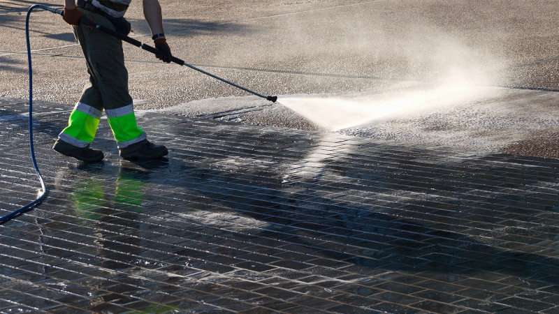Pressure washing and exterior cleaning services in Kitchener to restore building surfaces and walkways.